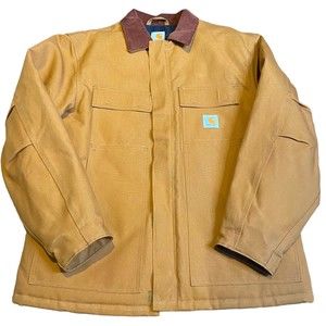 Carhartt Quilted Heavy Jacket Men Size Large Brown  (RN 14806) C003-BRN